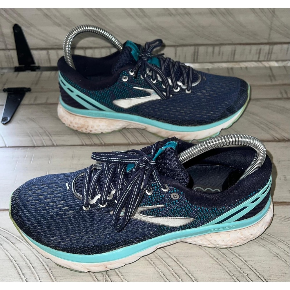 Brooks Women's Ghost 11 Running Shoes Navy/Mint/White Size 7 B 1202771B493